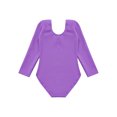 thumbnail image 4 of Nyeemya Girls Fleece Lined Bodysuit Long Sleeve Ballet Leotard Kids Dance Undergarment Thermal Purple 120, 4 of 7