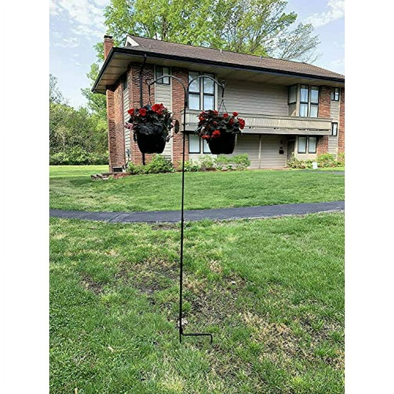 Ashman 91 Inch Adjustable Shepherds Hook with Twin Hooks 5/8 inches Thick, Super Strong, Rust Resistant Steel Hook for Hanging Plant Baskets, Bird Feeders, Lanterns, Wind Chimes and use at Weddings Ashman 91 Inch Adjustable Shepherds Hook with Twin Hooks 5/8 inches Thick, Super Strong, Rust Resistant Steel Hook for Hanging Plant Baskets, Bird Feeders, Lanterns, Wind Chimes and use at Weddings