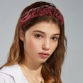 thumbnail image 2 of 1 Uds. Diadema plisada de cuero PU, diadema de moda para mujer antideslizante, rojo vino, 2 of 7