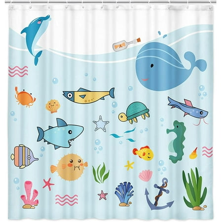 Shtuuyinggkids Sea Shower Curtain For, Plastic Ocean Shower Curtain