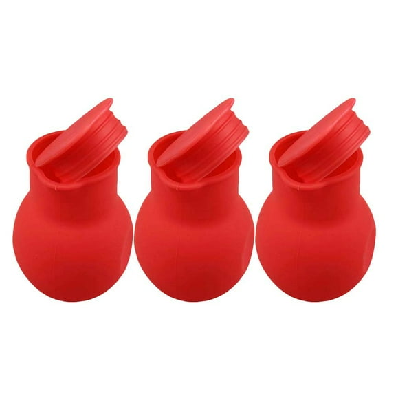 Yageerya 3Pcs Silicone Chocolate Melting Pot Melt Butter Heat Milk Sauce Microwave Baking Pot (Red)