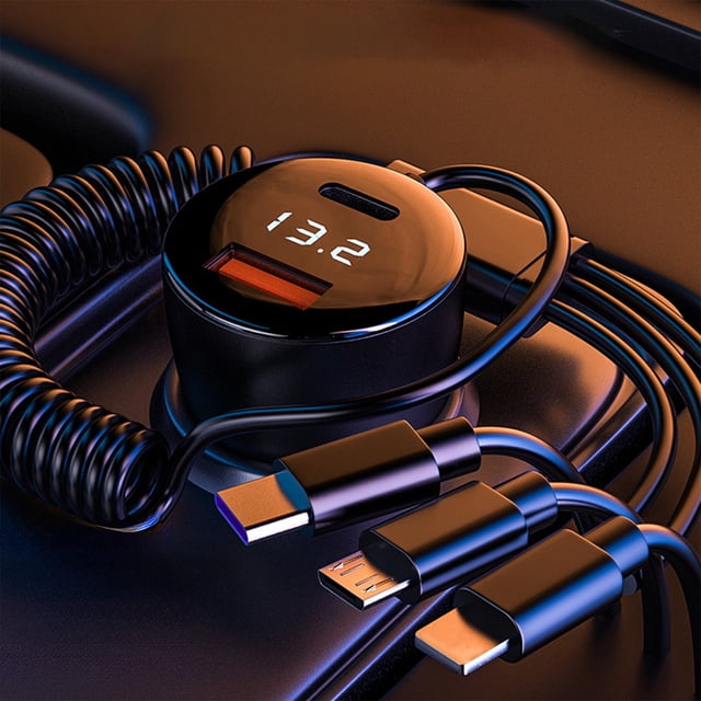Danhjin Automobile Data Cable Car Charger Fast Charging Flash Charging Three Super Multifunctional Lighter Car Charger