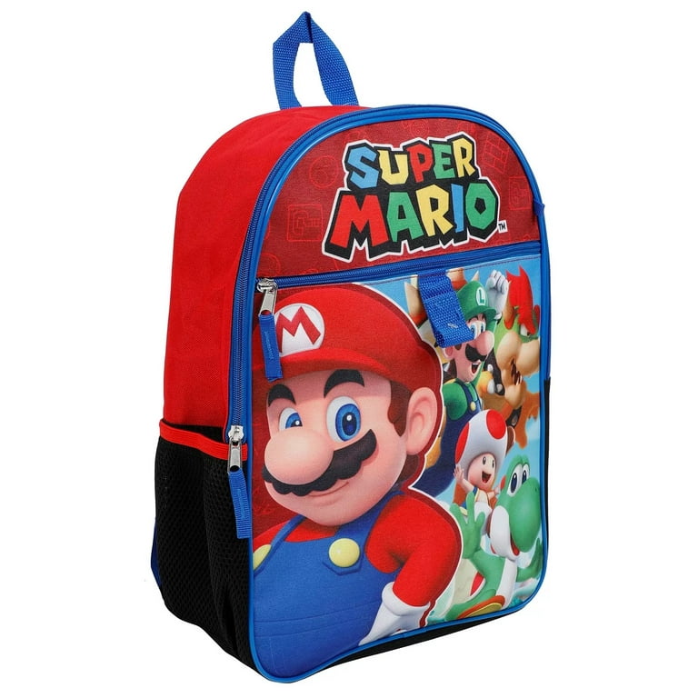RALME Super Mario Backpack with Lunch Box Set for Boys & Girls, 16 inch,  Value Bundle