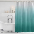thumbnail image 2 of Teal Green Ombre Shower Curtain, Waterproof Shower Curtains for Bathroom, Contemporary Gradient Abstract Art Washable Fabric Bathtub Curtain Set Bath Decor with 12 Hooks 72"x78", 2 of 6