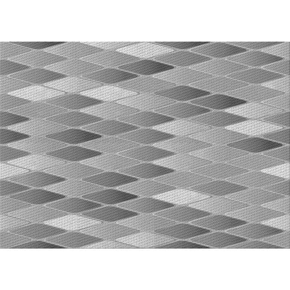 Ahgly Company Indoor Rectangle Patterned Gray Cloud Gray Area Rugs, 2' x 5'