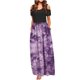 thumbnail image 1 of Vestido de cuello redondo con estampado de hombros descubiertos y manga corta informal de verano para mujer OAVQHLG3B Store  lin121212, 1 of 4