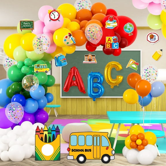 VinTs 149pcs Back to School Balloon Garland Arch Kit ABC Back to School Foil Balloons for First Day of School Kindergarten,Welcome Back To School Classroom Party,Graduation Party Decor Supplies