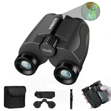 AUOSHI 12x25 Compact Binoculars for Adults & Kids – HD, Waterproof, Non-Slip for Bird Watching, Travel, Concerts