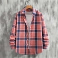 thumbnail image 5 of Miqool Flannel Plaid Shirt for Men Long Sleeve Button Down Collared Layering Casual Lightweight Jacket for Fall Winter, 5 of 7