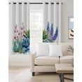 thumbnail image 2 of Summer Succulents Blackout Curtains for Bedroom Living Room Darkening Curtains 63 Inches Long Spring Floral Watercolor Window Curtain 2 Panels Set Insulated Window Treatment Grommet Drapes 42"x63", 2 of 9