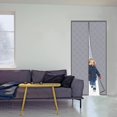 thumbnail image 5 of Cortina de puerta con aislamiento térmico magnético, se adapta a tamaño de puerta 32" x 80", algodón grueso Oxford duradero, a prueba de viento, insonorizado, gris, 5 of 5