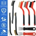 thumbnail image 4 of AEVXKHI 8PCS Wire Brush Set with Scraper, Heavy Duty Metal Scraper Brushes, Stainless Steel Scratch Wire Brushes, Stove Scraper Cleaner for Cleaning Rust, Welding Slag, Paint and Dust, 4 of 8
