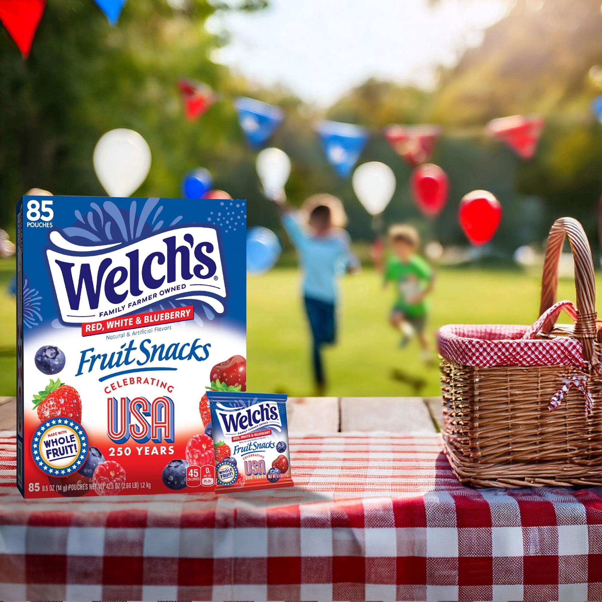 Welch's America's 250th Anniversary Fruit Snacks, 0.5 oz., 85 pk.