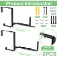 thumbnail image 4 of 2Pcs Jardinière Boîte Supports Réglables Fenêtre Boîte Supports Robuste Robuste Robuste Hanger Boîte à Fleurs Réutilisable Support de Support Facile à Installer pour Cour Intérieure Jardin Extérieur Clôture Balco, 4 of 6