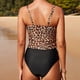 thumbnail image 3 of Traje de baño dividido de verano, conjunto de traje de baño con espalda abierta y correa ajustable para fiesta en la playa, piscina, estampado de leopardo M, 3 of 5