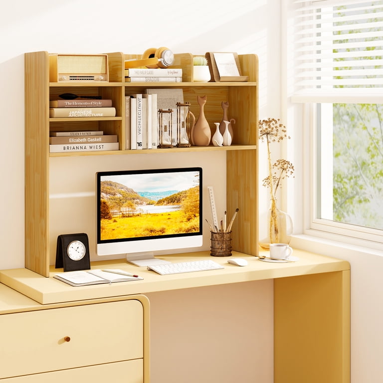 その他 Yellow Desk Shelf Costway 3-Tier Desktop Bookshelf with 6 Shelves Desk Organizer for