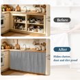 thumbnail image 3 of Dark Gray Color Cabinet Dishwasher Hidden Curtains, Privacy Closet Door Curtain, Abstract Woven Texture Vintage Minimalist Adhesive Dust Proof Under Sink Skirt for Bathroom Kitchen 35"x35", 3 of 8