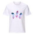 thumbnail image 4 of Pompotops Chemise à Manches Courtes Imprimé Plumes pour Femmes et Filles, Grande Taille, 4 of 7