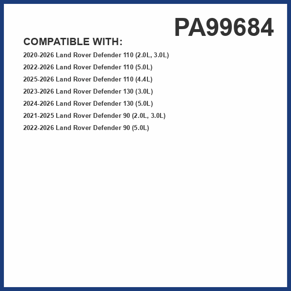 PG Engine Air Filter PA99684 | Fits 2020-2025 Land Rover Defender 110, 2023-2025 Defender 130, 2021-2025 Defender 90