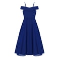 thumbnail image 3 of Kids Girls Chiffon Party Dress Off-the-Shoulder A-Line Floor Length Dresses, 3 of 6