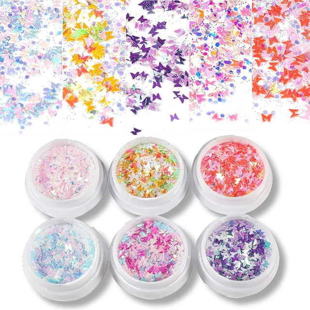 cajas de lentejuelas 3D con purpurina para decoración de uñas, lentejuelas acrílicas, purpurina holográfica para decoración de uñas, maquillaje, resina, molde DIY