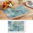 thumbnail image 6 of Blue Sage Green Boho Placemats Set of 6 Vintage Ethnic Tribe Abstract Art Place Mats Indoor Wipeable Table Mats Washable Cloth Dining Table Placemats for Kitchen Holiday Party Home Decor 13x19 Inch, 6 of 9