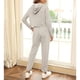 thumbnail image 5 of Chándal De Mujer, Traje Deportivo Cómodo De Poliéster Para Mujer, Manga Larga Para Oficina ANGGREK Gris XL, 5 of 6
