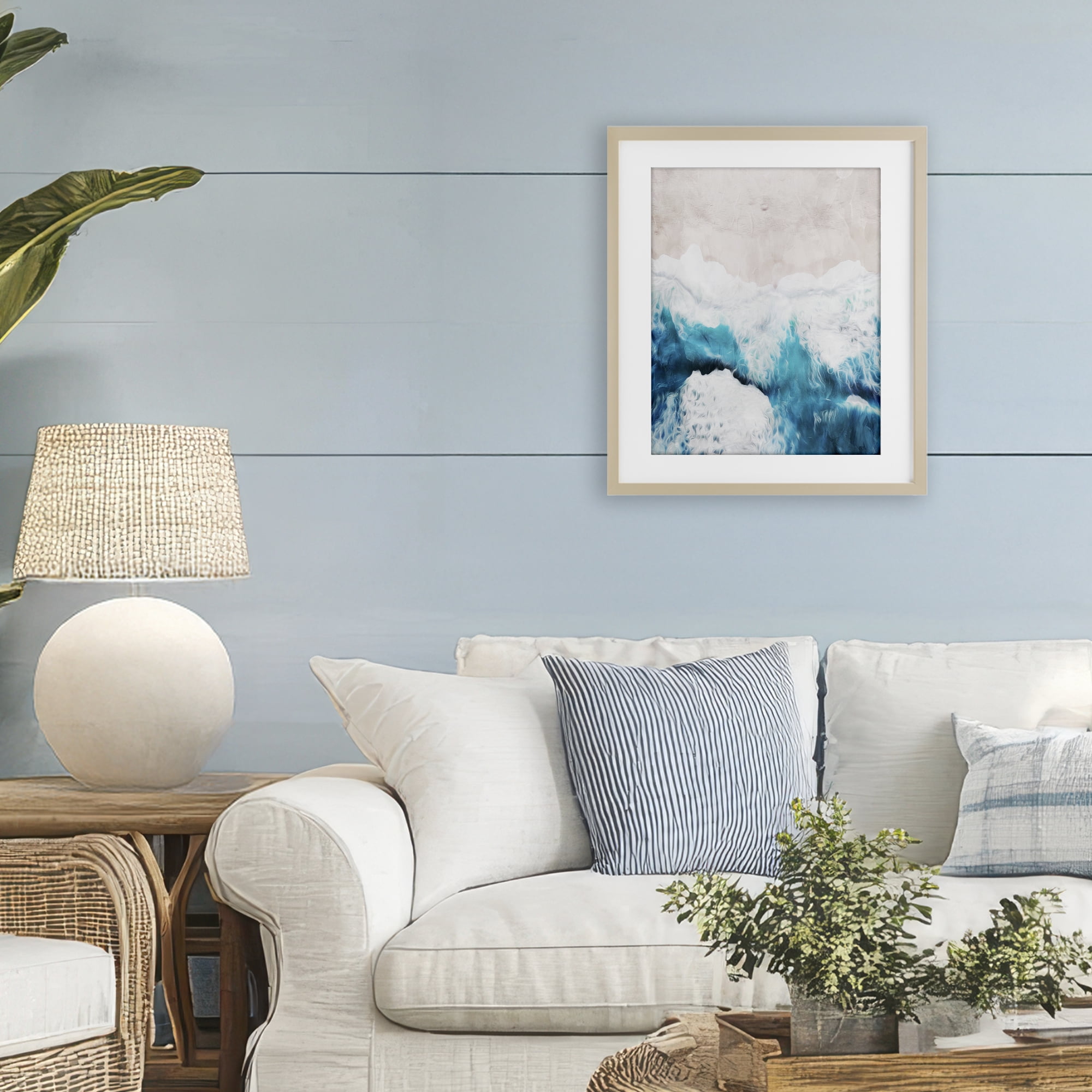 Stupell Industries On The Beach Aerial Birch Framed Print Under Glass, design by Milli Villa
