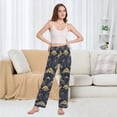 thumbnail image 6 of FORMRS Women's Pajama Pants with Pockets Soft Comfy Loungewear Sleep Bottom, Sizes S-2XL, Gold Art Pattern, 6 of 8