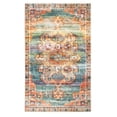 thumbnail image 1 of Linon Eisel Washable Area Rug Collection, Teal and Orange, 5' x 7', 1 of 6