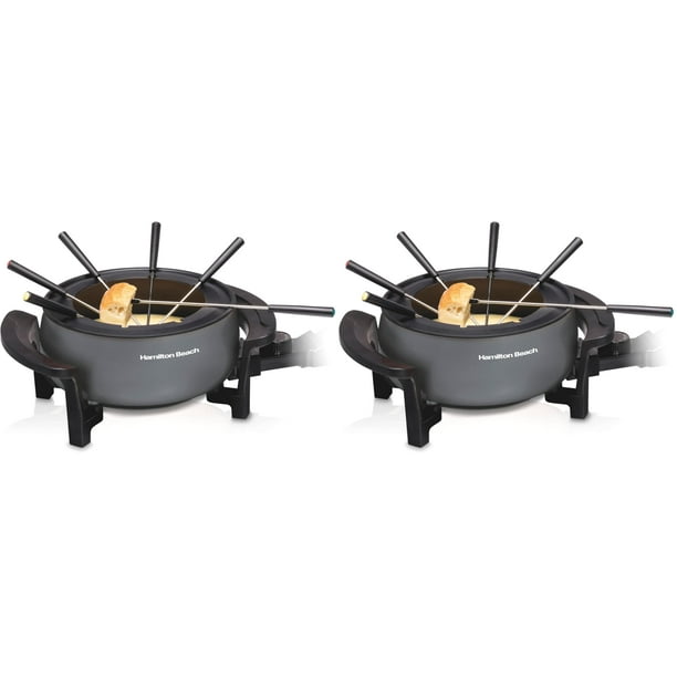 Olla para fondue Hamilton Beach eléctrica con control de temperatura de 3 litros, color gris