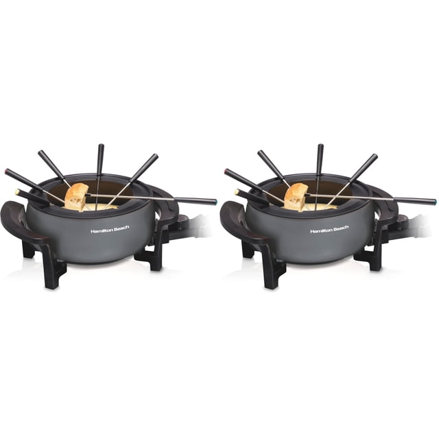 Olla para fondue Hamilton Beach eléctrica con control de temperatura de 3 litros, color gris