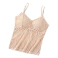 thumbnail image 4 of YFNNUP Women's Tank Top Lace V Neck Camisole Adjustable Spaghetti Strap Cami Shirt Summer Tunic Sleeveless Tanks Tops Beige XXL, 4 of 5