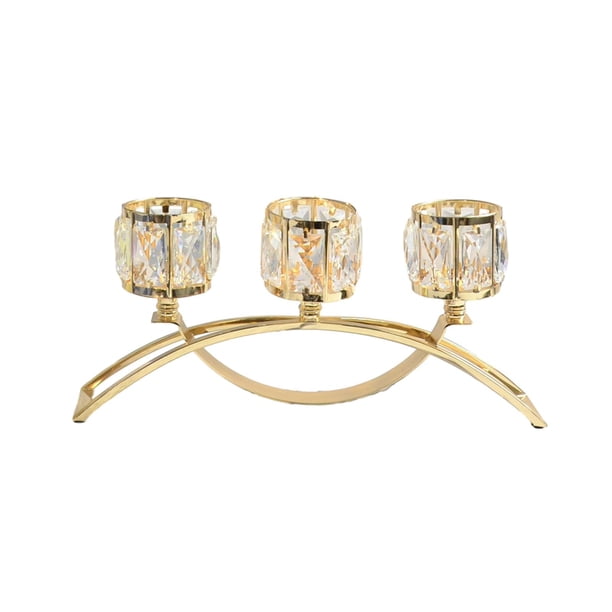 Candelabro de cristal de 3 brazos, candelabro , soporte para velas, centro de mesa con luz de velas, soporte para velas para oficina y