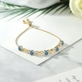 thumbnail image 3 of Gem Stone King 18K Yellow Gold Plated Silver Bracelet Persian Blue Moissanite (2.55 Cttw), 3 of 3