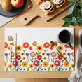 thumbnail image 2 of Spring Sunflower Placemats Set of 6, Colorful Flower Non-Slip Place Mats Washable Table Mats for Kitchen Dining Table Decorations Indoor/Outdoor, 2 of 9