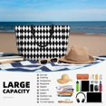 thumbnail image 5 of Pofeuu Black And White Diamonds Print Beach Bag,Waterproof Sandproof Beach Tote Bag, Large Capacity Foldable Beach Bags for Women, 5 of 7
