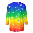 thumbnail image 3 of Haut Imprimé de Noël pour Femmes, Blouse à Manches 3/4 et Col Rond, Chemise des Fêtes pour Tenue Décontractée et Bureau, 3 of 6