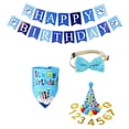 thumbnail image 2 of NovaStitch Pet Birthday Party Set Dog Cat Bandana Hat Banner Bunting Number Kit for Dog Birthday Includes Hat Bandana Bowtie Banner Sticker Balloons, 2 of 8