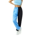 thumbnail image 5 of Biekopu Women Color Block Sweatpants Baggy High Waisted Jogger Pants Y2k Trendy Lounge Trousers with Pockets, 5 of 9