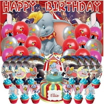 Dumbo Balloons Party Supplies Decorations Plates Banner Cake Topper Tableware Birthday Decor