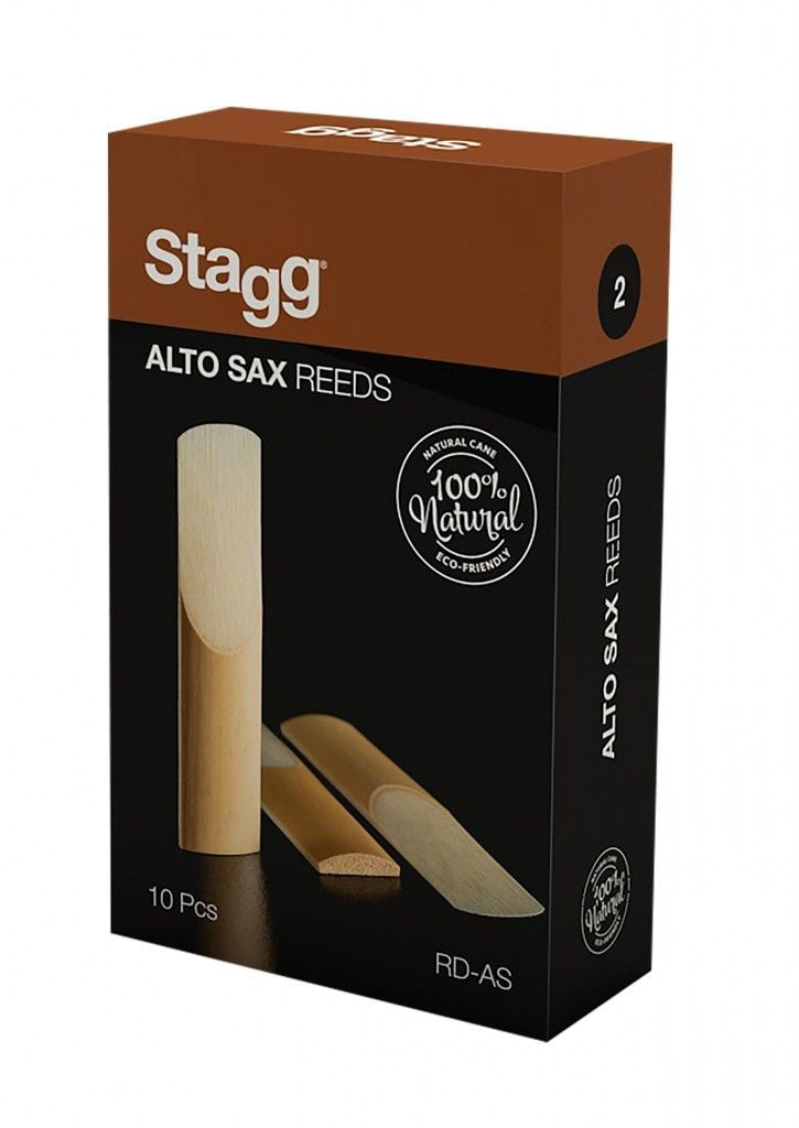 100% Natural #RD-AS2 Stagg Box of 10 Alto Saxophone Reeds 2 Hardness 