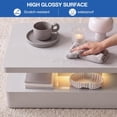 thumbnail image 2 of ARICOEASY LED Coffee Table with Storage Space, 43.3" Modern High Gloss Center Table with RGB LED Lights for Living Room, Grey, 2 of 7