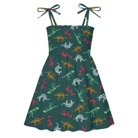 

Toddler Girls Sleeveless Dinosaur Prints Dress Dance Party Dresses Clothes Girls Dress with Ruffles 4 Years Old Girl Clothes Kids Cat Dress Dress for Girls Wedding Party 2017 4t Holiday Dress Heart
