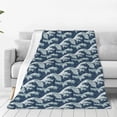 thumbnail image 1 of Fotbe A Japanese Great Wave Manta de Franela Acolchonada con Estampado, Súper Suave y Esponjosa, Extra Grande para Sofá, Cama, Uso Todo el Año-80"x60", 1 of 7