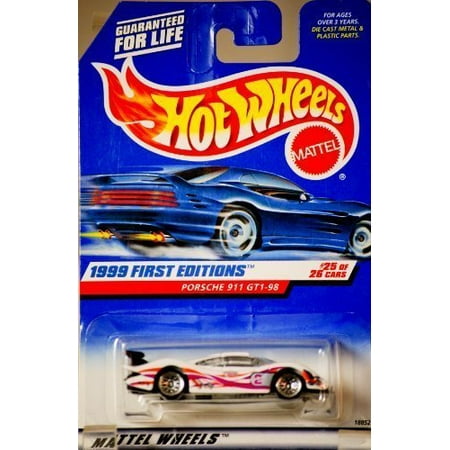 Porsche 911 Wheel PORSCHE 911 GT1-98 Hot Wheels 1999 First Editions White Porsche 911 GT1-98 - 1:64 Scale Collectible Die Cast Metal Toy Car Model #25/26 ()