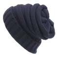 thumbnail image 1 of Beanie Hat Estilo simple Accesorio de ropa Hombres Mujeres Sombreros Cubiertas para el cabello Cubierta para la cabeza Turbante Sombreros de invierno para uso al aire libre Azul marino Inevent AP009486-04B, 1 of 6
