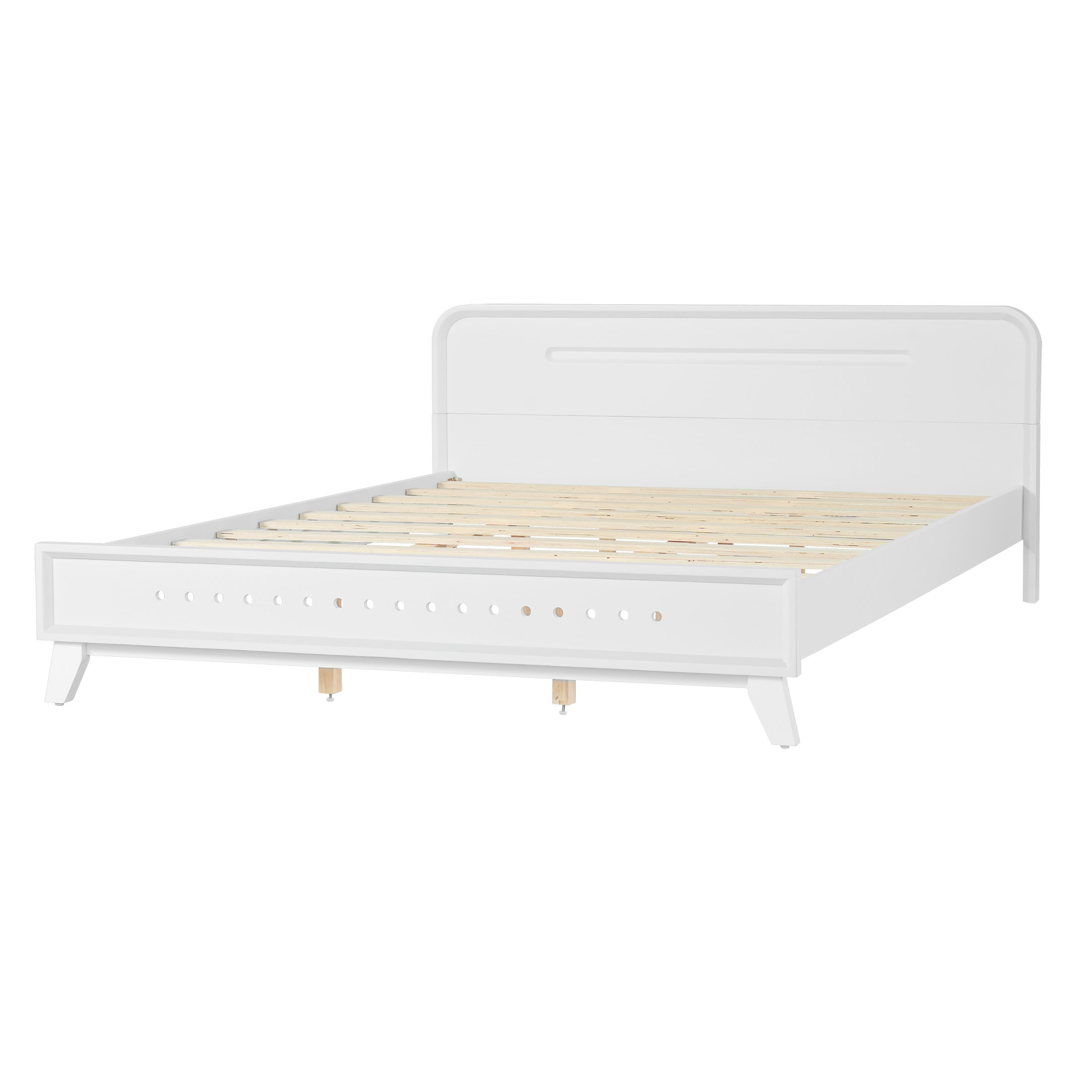 Christopher Knight Home Elegant Wooden Queen Size Bed Frame with Headboard, White