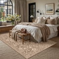 thumbnail image 5 of BERTHMEER 6'×9' Area Rugs for Living Room Bedroom Dining Room Office Oriental Floral Vintage Farmhouse Machine Washable Non-slip Traditional Distressed Carpets, Brown, 5 of 7