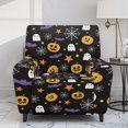 thumbnail image 2 of Renewold Pumpkin Ghost Bat Star Recliner Seat Cover Washable Lazy Boy Recliner Chair Slipcover 4 Pieces Stretch Reclining Couch Cover for 1 Cushion Reclining Sofa Home Halloween Decor, 2 of 8